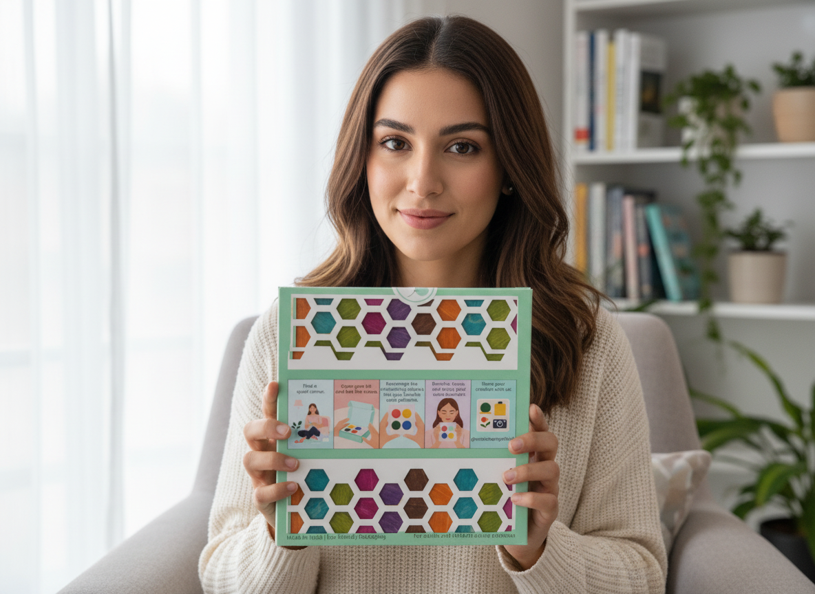 CraftCherry Mindful DIY Kit – Hexagon Zen Art (8×8”)