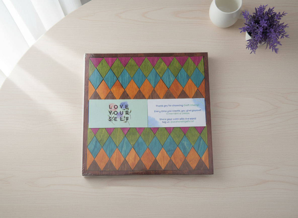 CraftCherry Mindful DIY Kit – Diamond Shape Art (8×8”)